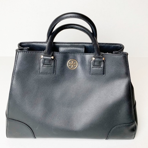 Tory Burch Black Robinson Triangle Tote - Picture 2 of 12